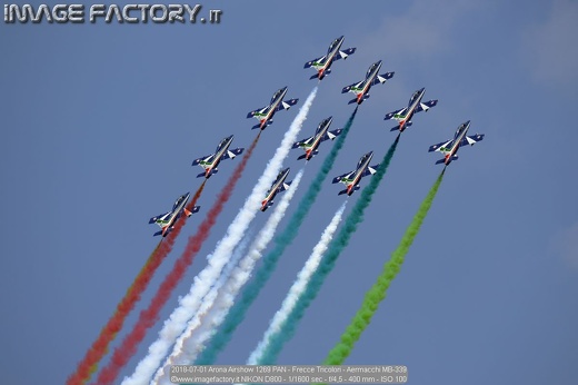 2018-07-01 Arona Airshow 1269 PAN - Frecce Tricolori - Aermacchi MB-339